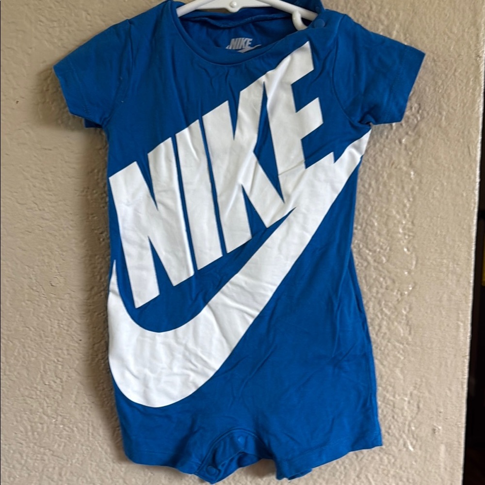 Nike Blue and White Logo Romper